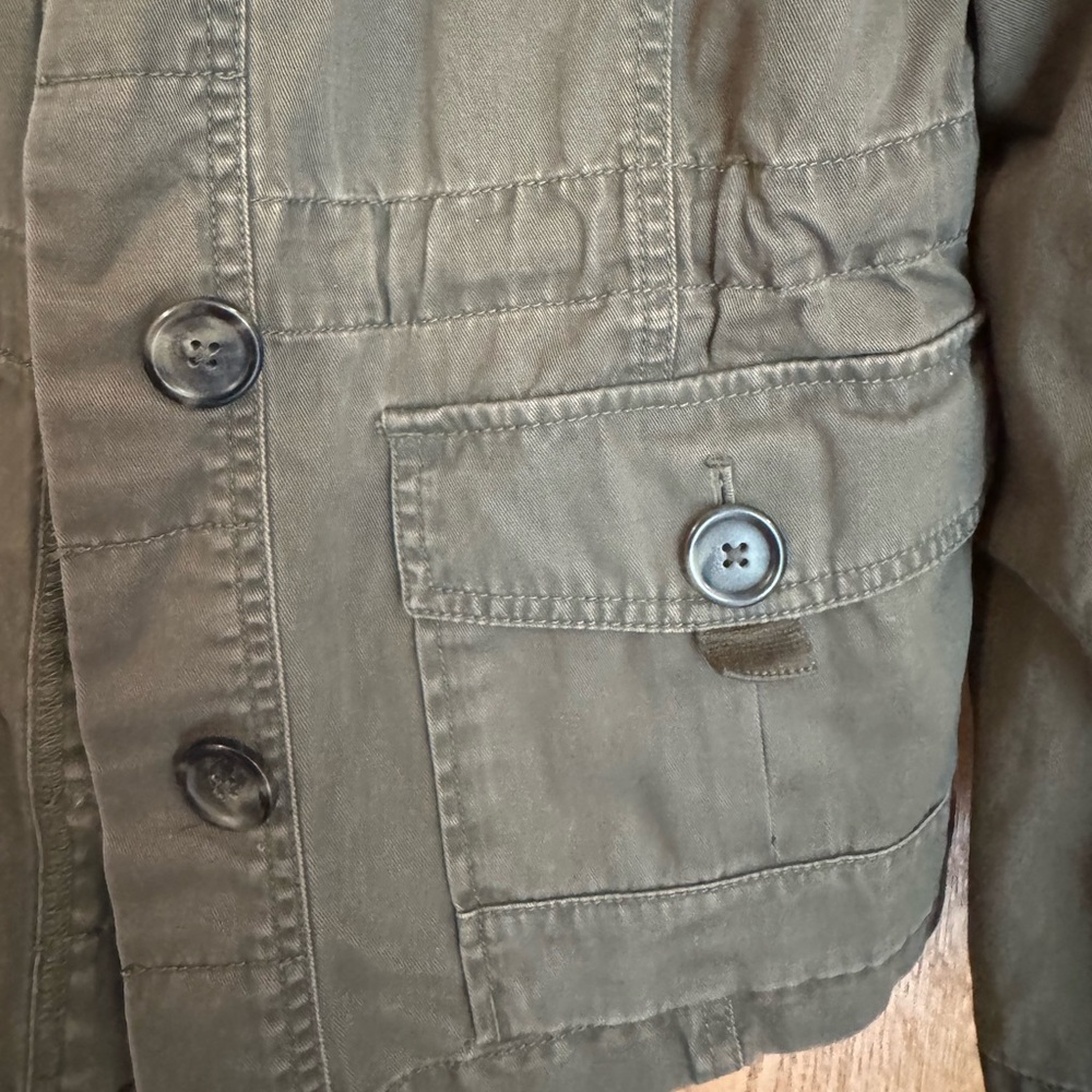 Eddie Bauer Women’s Medium Green 100% Cotton Military Utility Jacket - Picture 5 of 11